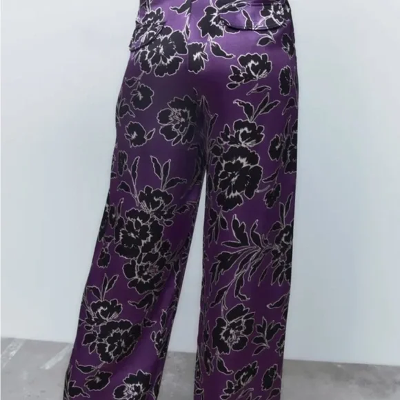 Black Top with Purple Floral Pants - Picture 4 of 10
